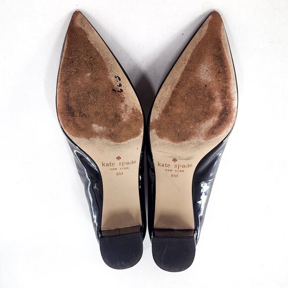 KATE SPADE Patent Leather Pointed Toe Pump Black - Picture 8 of 8